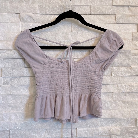American Threads Lavender Peplum Crop Top - Picture 4 of 4